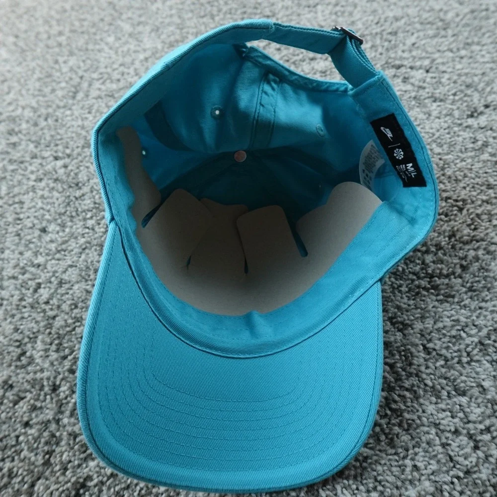 NEW Nike Hat Mens L Blue Adjustable Strap‎ Back Club Cap Swoosh Logo Baseball